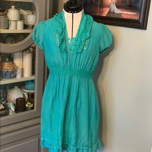 Mint green elastic waist dress